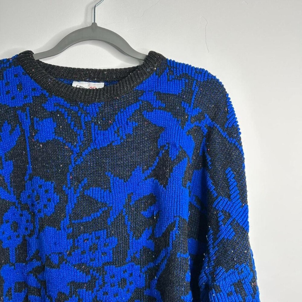 Blue and black vintage 90s sweater knitwear